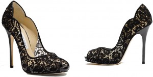 Jimmy Choo 'Faith' Lace Peep Toe Pump