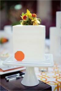 One Layer Square Wedding Cake Natural Floral Topper One Layer Square Wedding Cake Natural Floral Topper