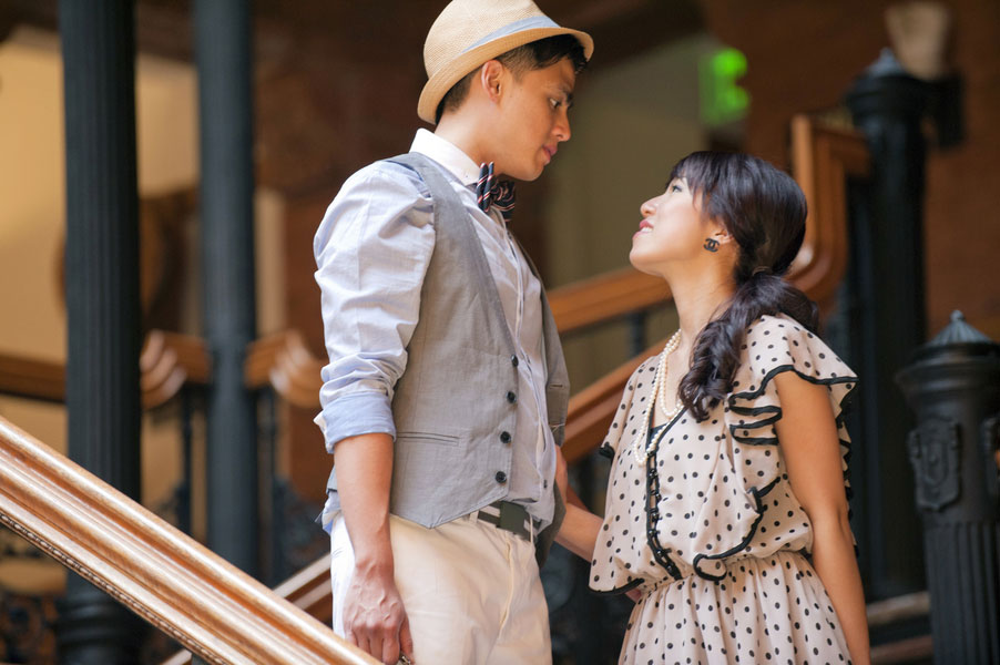 Christine_Mike_Vintage_Proposal_Bradbury_Building_Engagement_Session_The_Big_Affair_12