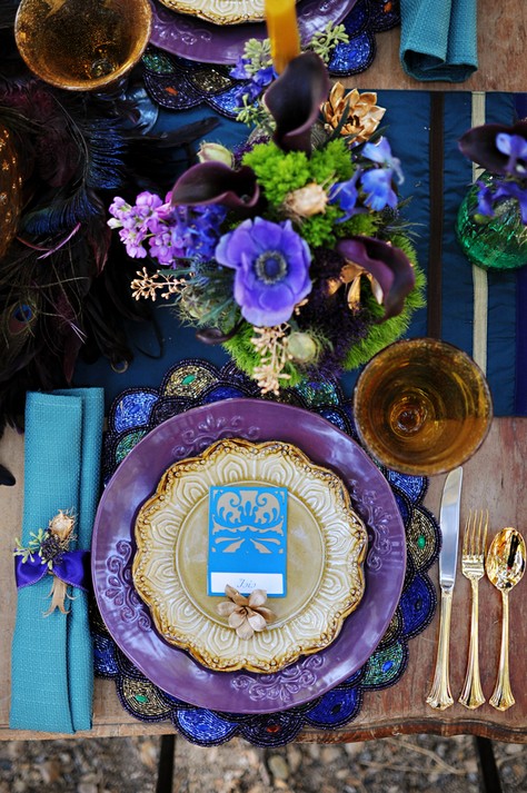 Fresh Fall Wedding Colors In Purple, Turquoise and Gold Brienne Michelle Photography via Boho Weddings
