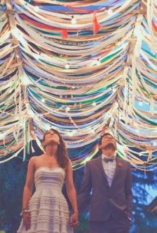 Ribbon Canopy With Light Strands